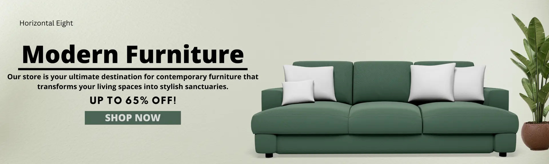 Beige and Black Lined Modern Furniture and Decor Banner