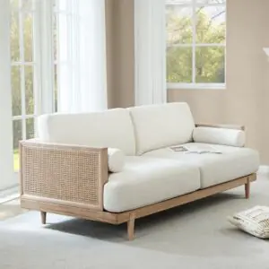 Wooden Cane Couch Sofa