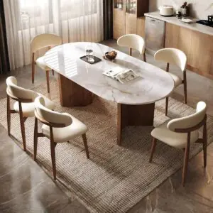 Designer Wooden Marble Dining Table